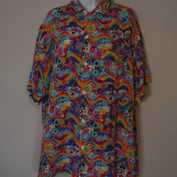 Disney Pride Collection Mickey and Minnie Mouse Button Up Shirt - Picture 1 of 6